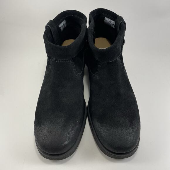 UGG Josefene Cuff Boot Black Suede Short Ankle Womens Size 10 Booties Slip On - Picture 10 of 11